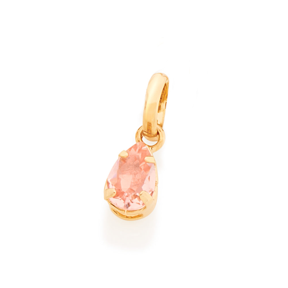 Pingente Infantil Rommanel com Zircônia Gota 6x4mm Banhado a Ouro 18K – Design Delicado e Brilhante