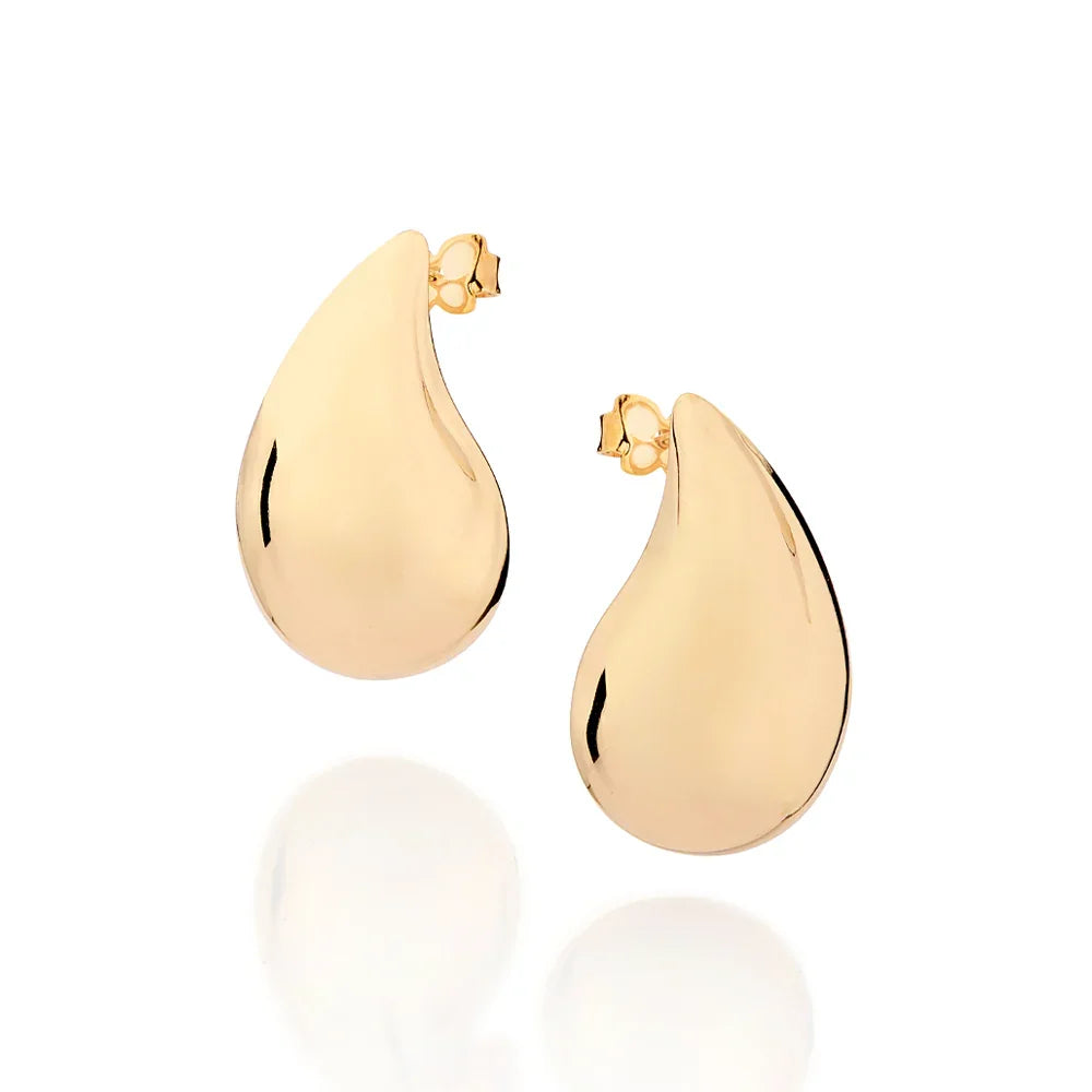Brinco Gota Abaulado Liso Rommanel em Banho de Ouro 18K – Exclusivo Coleção Giovanna Antonelli - Joias Rommanel | YouBeauty - Brincos, Colares e Anéis com Frete Grátis
