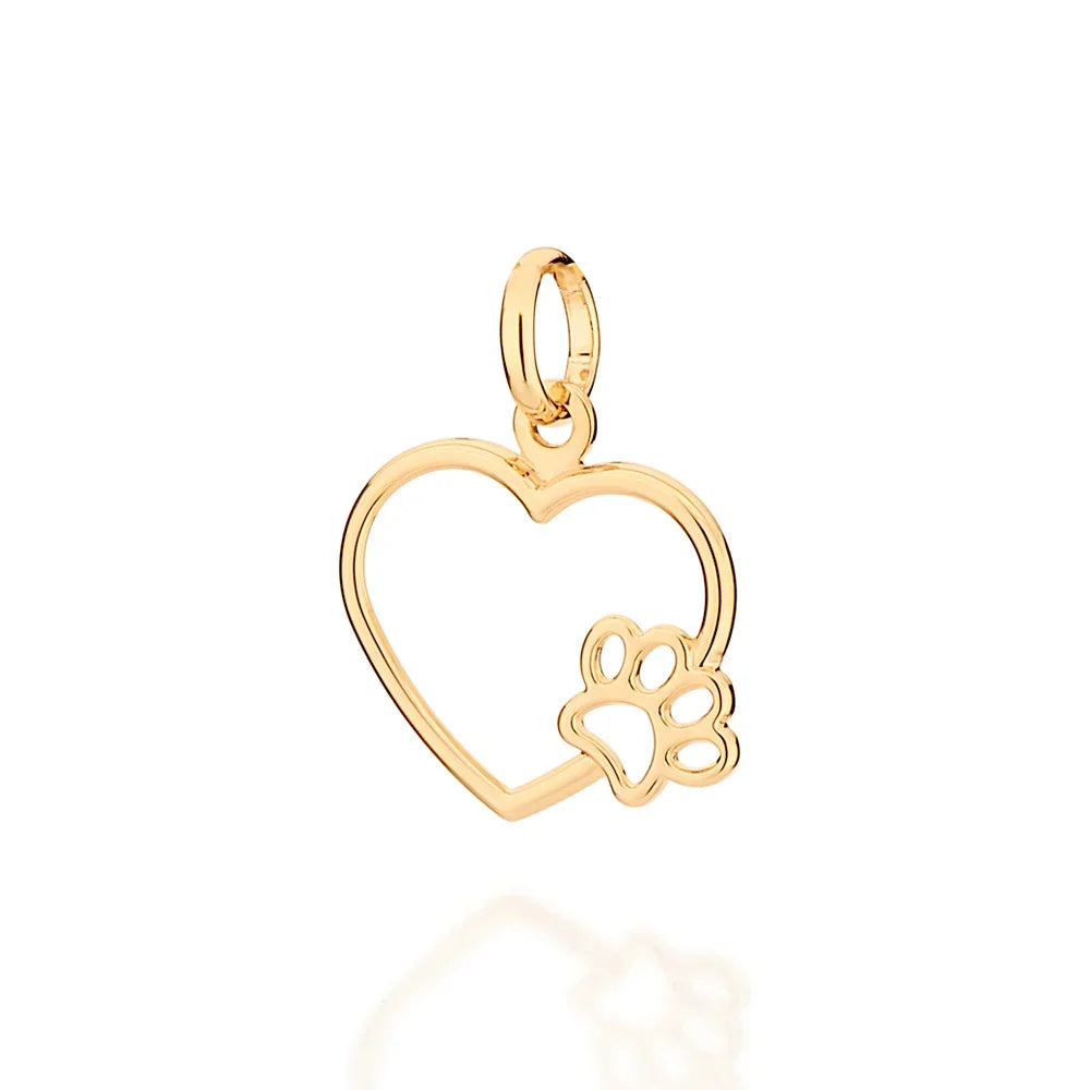 Pingente Coração Vazado Rommanel com Pata de Pet em Ouro 18k – Design Delicado e Exclusivo - Joias Rommanel | YouBeauty - Brincos, Colares e Anéis com Frete Grátis