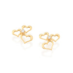Brinco com 6 Corações Vazados e Zircônias em Banho Ouro 18K Rommanel – Design Delicado e Elegante - Joias Rommanel | YouBeauty - Brincos, Colares e Anéis com Frete Grátis