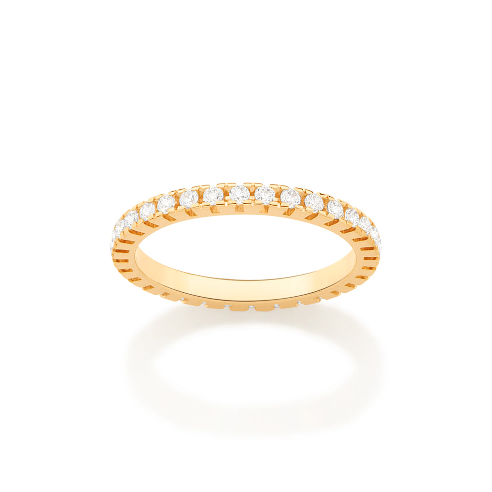 Aliança Aparador Rommanel Cravejada com Zircônias em Ouro 18K – Design Elegante e Sofisticado
