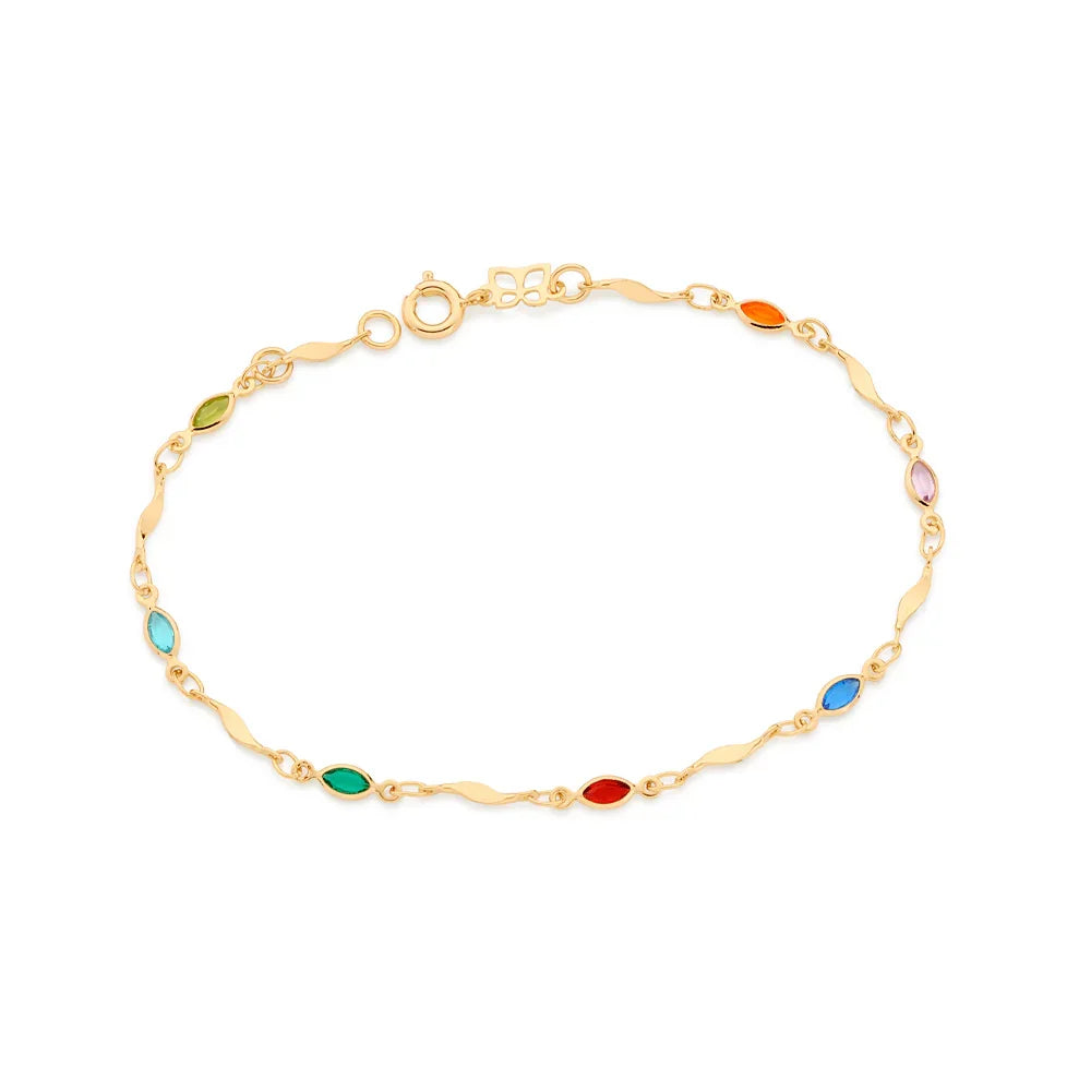 Pulseira Rommanel com Cristais Coloridos em Banho Ouro 18K – Design Elegante e Versátil - Joias Rommanel | YouBeauty - Brincos, Colares e Anéis com Frete Grátis