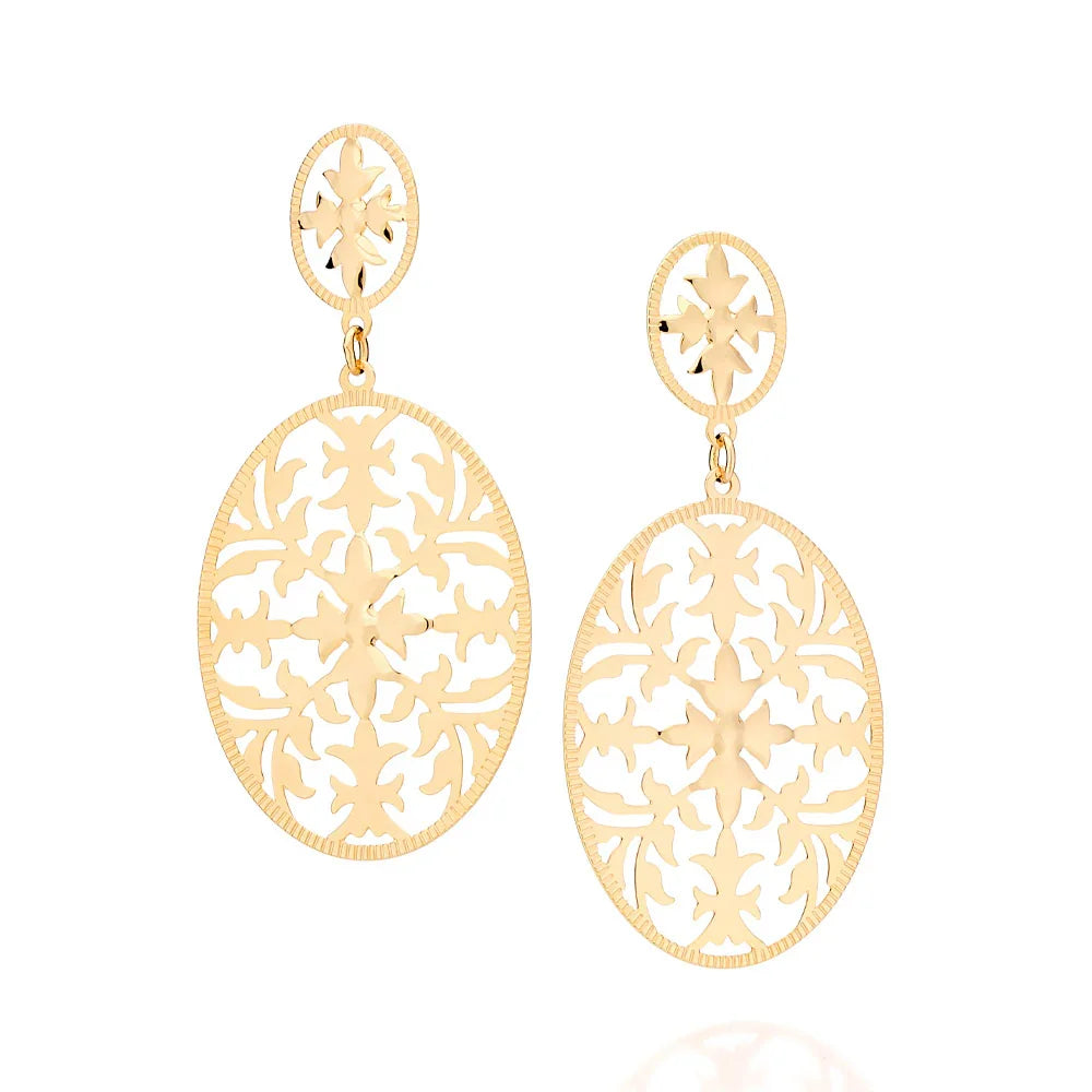 Brinco Folhagem Rommanel Banhado a Ouro 18K – Design Exclusivo e Sofisticado - Joias Rommanel | YouBeauty - Brincos, Colares e Anéis com Frete Grátis