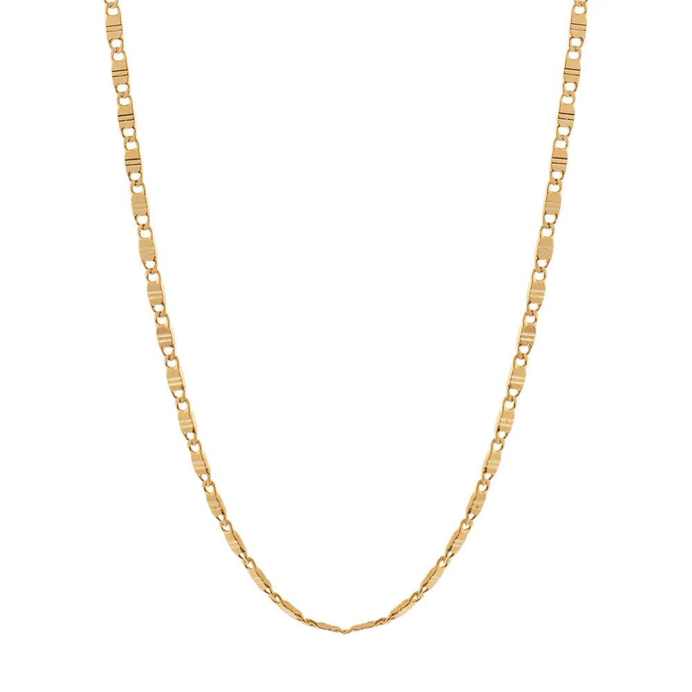 Cordão Navete Rommanel com Detalhes Batidos em Ouro 18K – Medida 50 cm - Joias Rommanel | YouBeauty - Brincos, Colares e Anéis com Frete Grátis