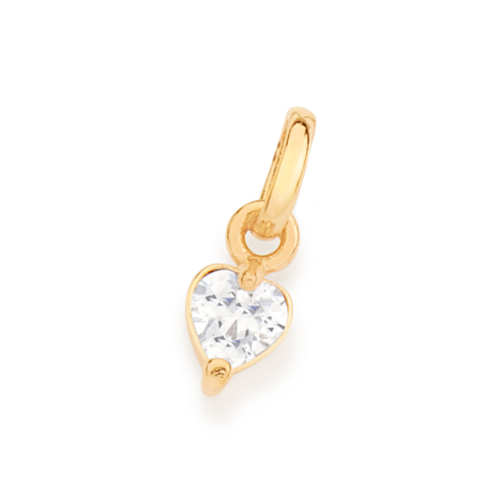 Pingente Solitário Rommanel com Zircônia em Formato Coração – Banhado a Ouro 18K