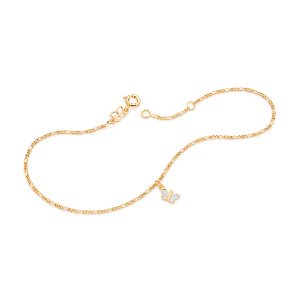 Tornozeleira Rommanel com Berloque de Borboleta em Fio 040 com Aplique de Rhodium – Ajustável 23 a 25 cm - Joias Rommanel | YouBeauty - Brincos, Colares e Anéis com Frete Grátis