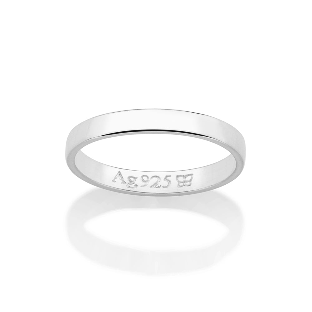 Aliança Lisa Rommanel em Prata 3mm – Design Clássico e Elegante