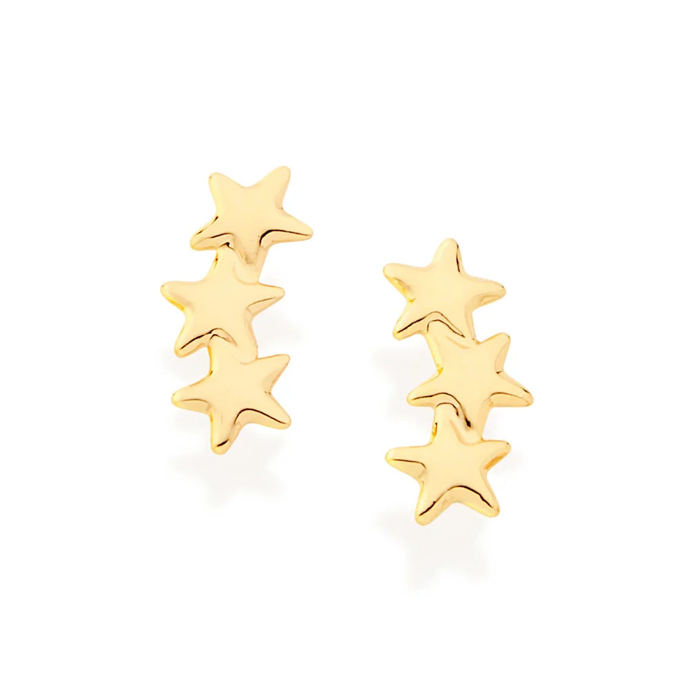 Brinco Ear Cuff Rommanel com 6 Estrelas Lisas em Ouro 18K – Design Delicado e Moderno - Joias Rommanel | YouBeauty - Brincos, Colares e Anéis com Frete Grátis