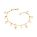 Pulseira Rommanel com Berloques de Cruz e Medalha Milagrosa em Ouro 18K – Tamanho 18cm - Joias Rommanel | YouBeauty - Brincos, Colares e Anéis com Frete Grátis