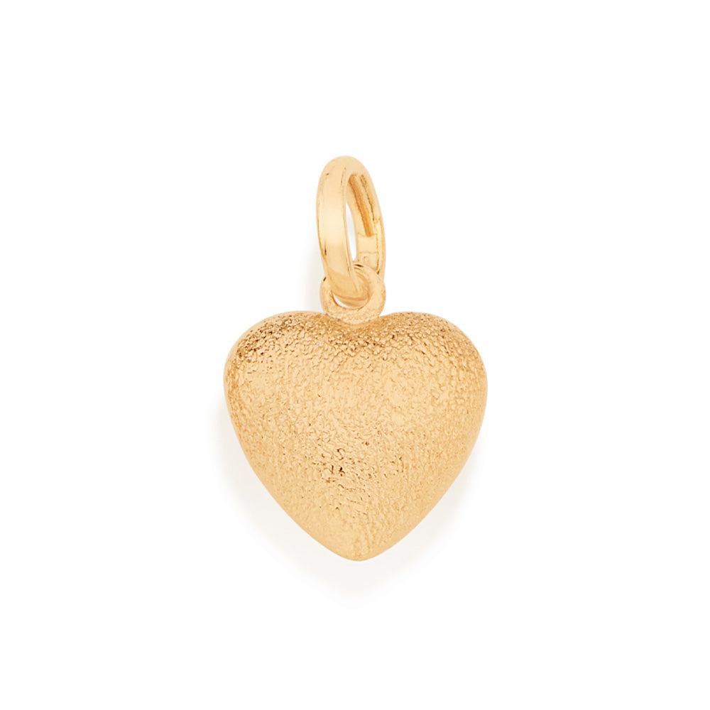 Pingente Coração Estilo Almofada Rommanel Banhado a Ouro 18K – Acabamento Fosco Elegante