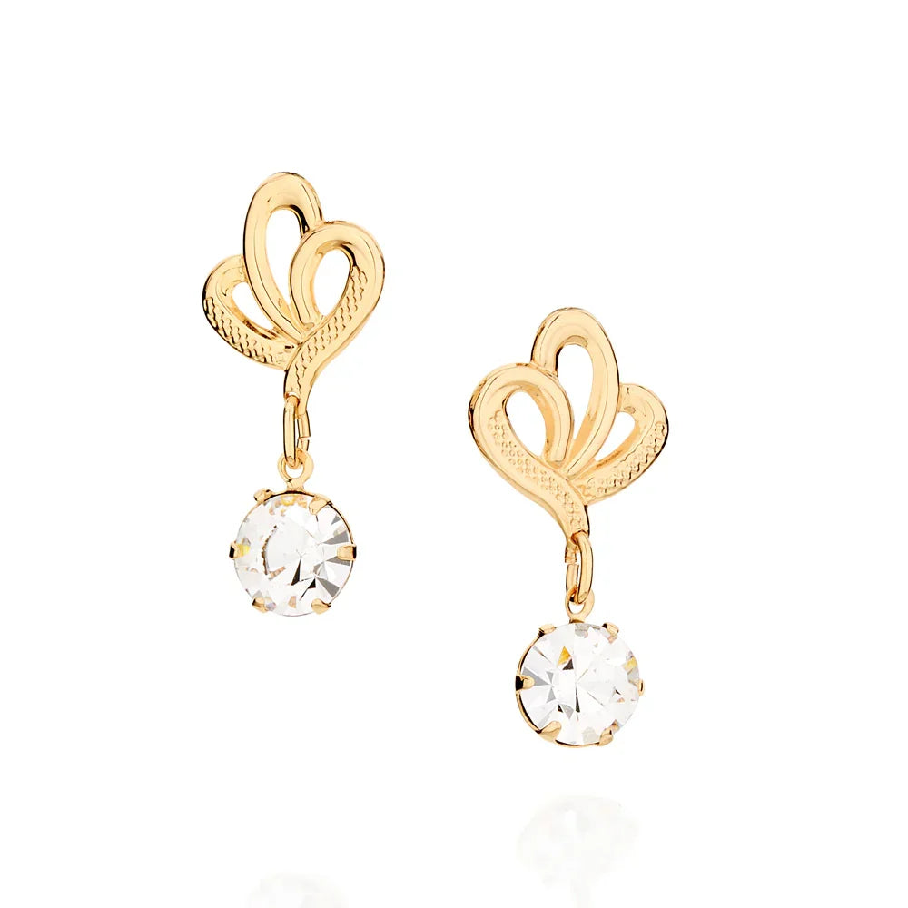 Brinco Flor Rommanel com 2 Cristais de 7mm em Ouro 18K – Design Delicado e Elegante - Joias Rommanel | YouBeauty - Brincos, Colares e Anéis com Frete Grátis