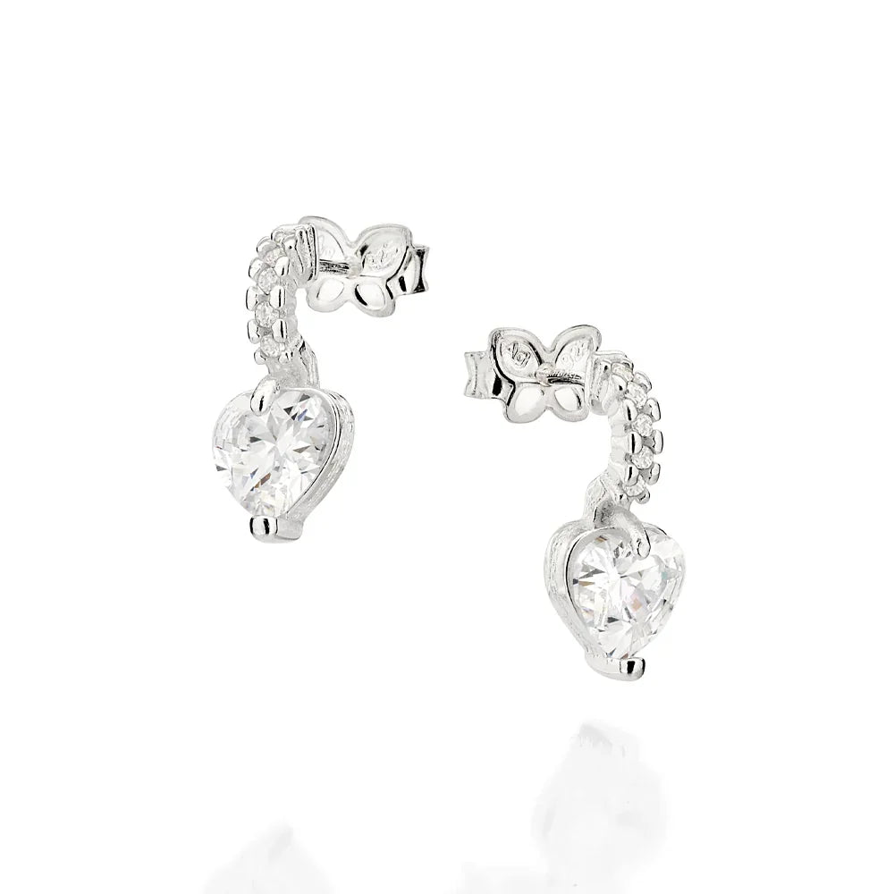 Brinco Rommanel com Zircônias em Formato Coração em Prata – Design Elegante e Delicado - Joias Rommanel | YouBeauty - Brincos, Colares e Anéis com Frete Grátis