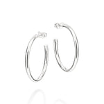 Brinco Meia Argola Lisa Rommanel em Prata – Design Médio 3,5 cm Elegante - Joias Rommanel | YouBeauty - Brincos, Colares e Anéis com Frete Grátis