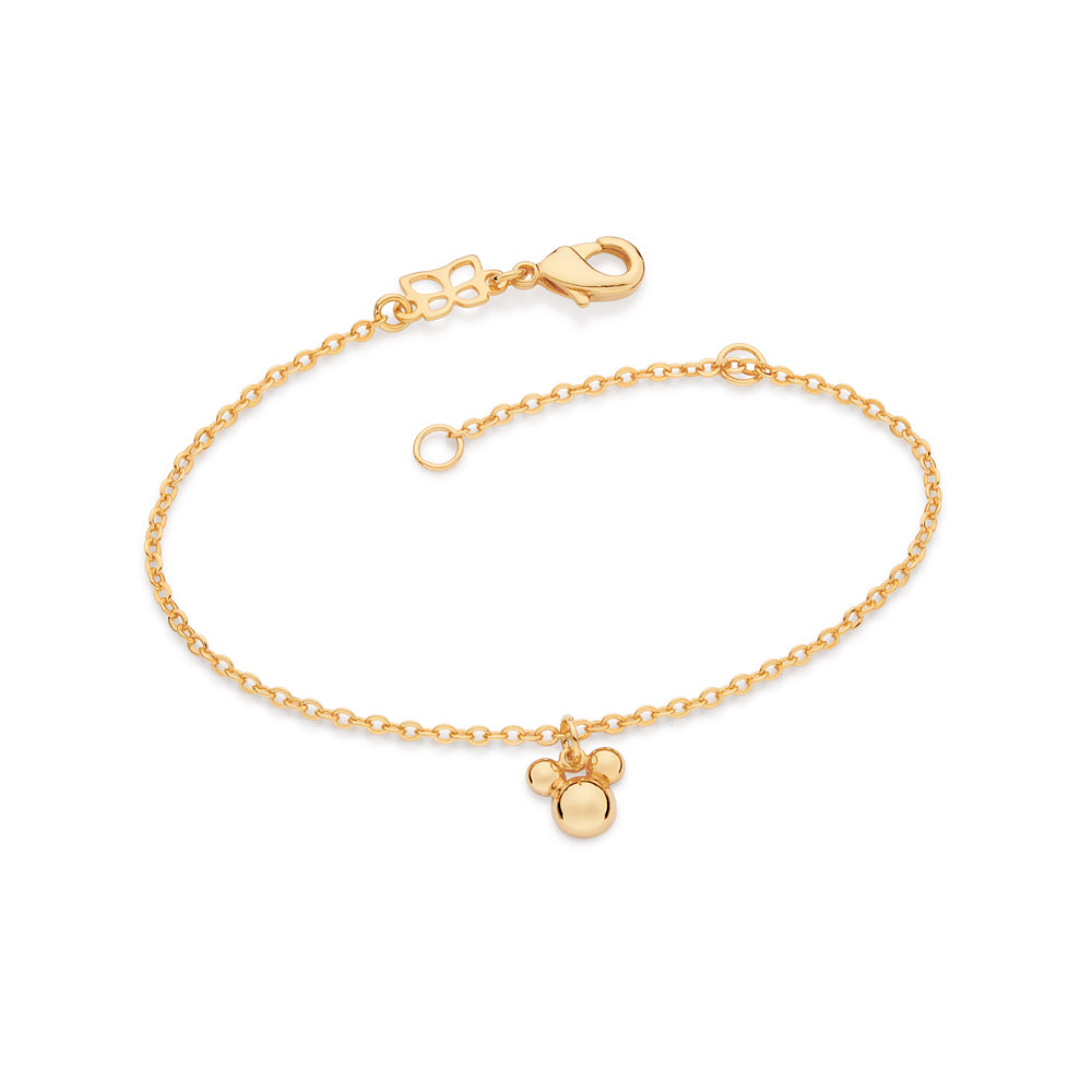 Pulseira Mickey Rommanel em Ouro 18K com Pingente Meias Esferas – Design Exclusivo Disney
