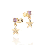 Brinco Estrela do Mar Rommanel com Zircônias Lilás em Ouro 18K – Joia Licenciada Disney Exclusiva - Joias Rommanel | YouBeauty - Brincos, Colares e Anéis com Frete Grátis