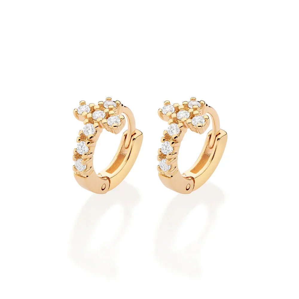 Brinco Argola Rommanel com Cruz Cravejada de Zircônias em Ouro 18K – Design Delicado e Elegante - Joias Rommanel | YouBeauty - Brincos, Colares e Anéis com Frete Grátis