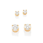 Kit Brinco Rommanel com Zircônias Brancas 3mm e 5mm em Ouro 18K – Design Elegante e Versátil - Joias Rommanel | YouBeauty - Brincos, Colares e Anéis com Frete Grátis