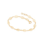 Pulseira Rommanel com Peças Navete Vazadas e Detalhe de Flor – Ajustável 19 cm - Joias Rommanel | YouBeauty - Brincos, Colares e Anéis com Frete Grátis