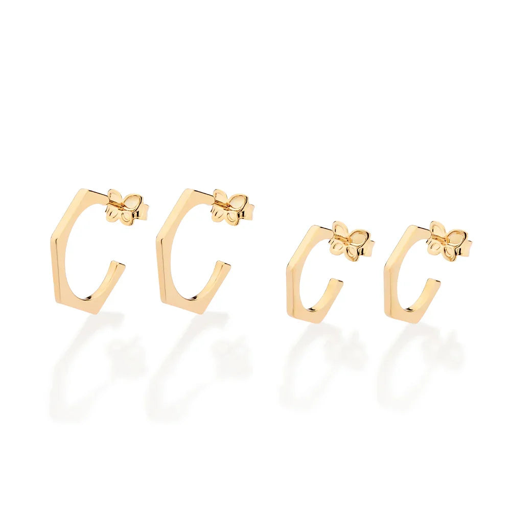 Kit Brinco Angular Rommanel com Meia Argola Banho Ouro 18K – Coleção Giovanna Antonel - Joias Rommanel | YouBeauty - Brincos, Colares e Anéis com Frete Grátis