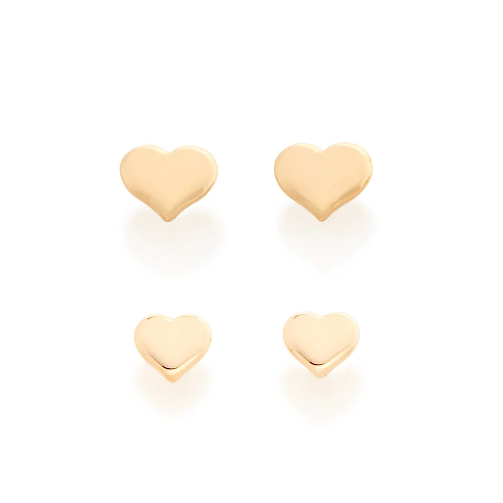 Kit Brinco Rommanel com 2 Pares de Corações Lisos – Joia Licenciada Ana Hickmann 19ª Edição - Joias Rommanel | YouBeauty - Brincos, Colares e Anéis com Frete Grátis