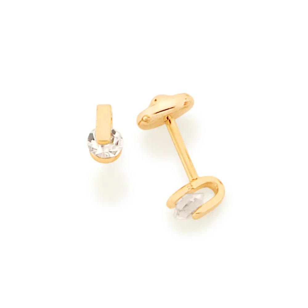 Brinco Infantil Rommanel com 2 Cristais Facetados em Ouro 18K – Design Delicado e Colorido - Joias Rommanel | YouBeauty - Brincos, Colares e Anéis com Frete Grátis