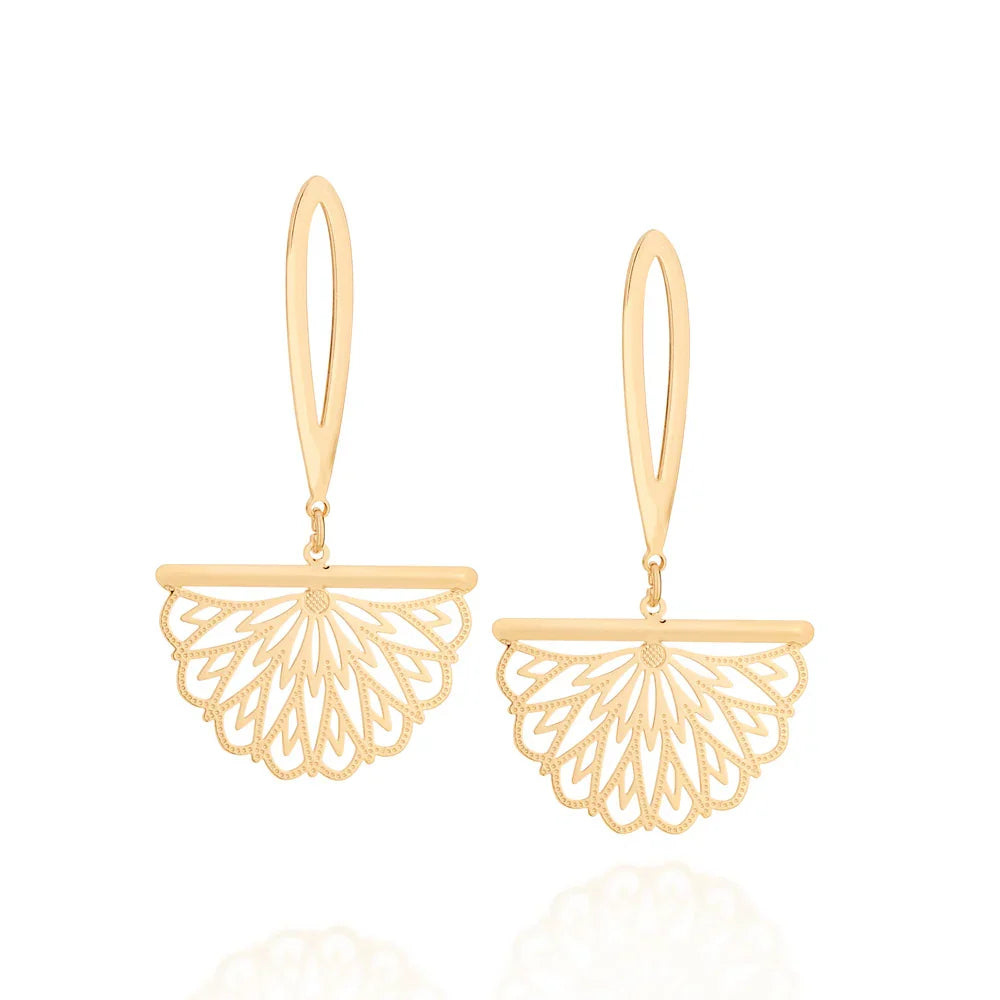 Brinco Gota Vazada com Pingente Flor Rommanel Banhado a Ouro 18K – Exclusivo Ana Hickmann 15ª Edição - Joias Rommanel | YouBeauty - Brincos, Colares e Anéis com Frete Grátis