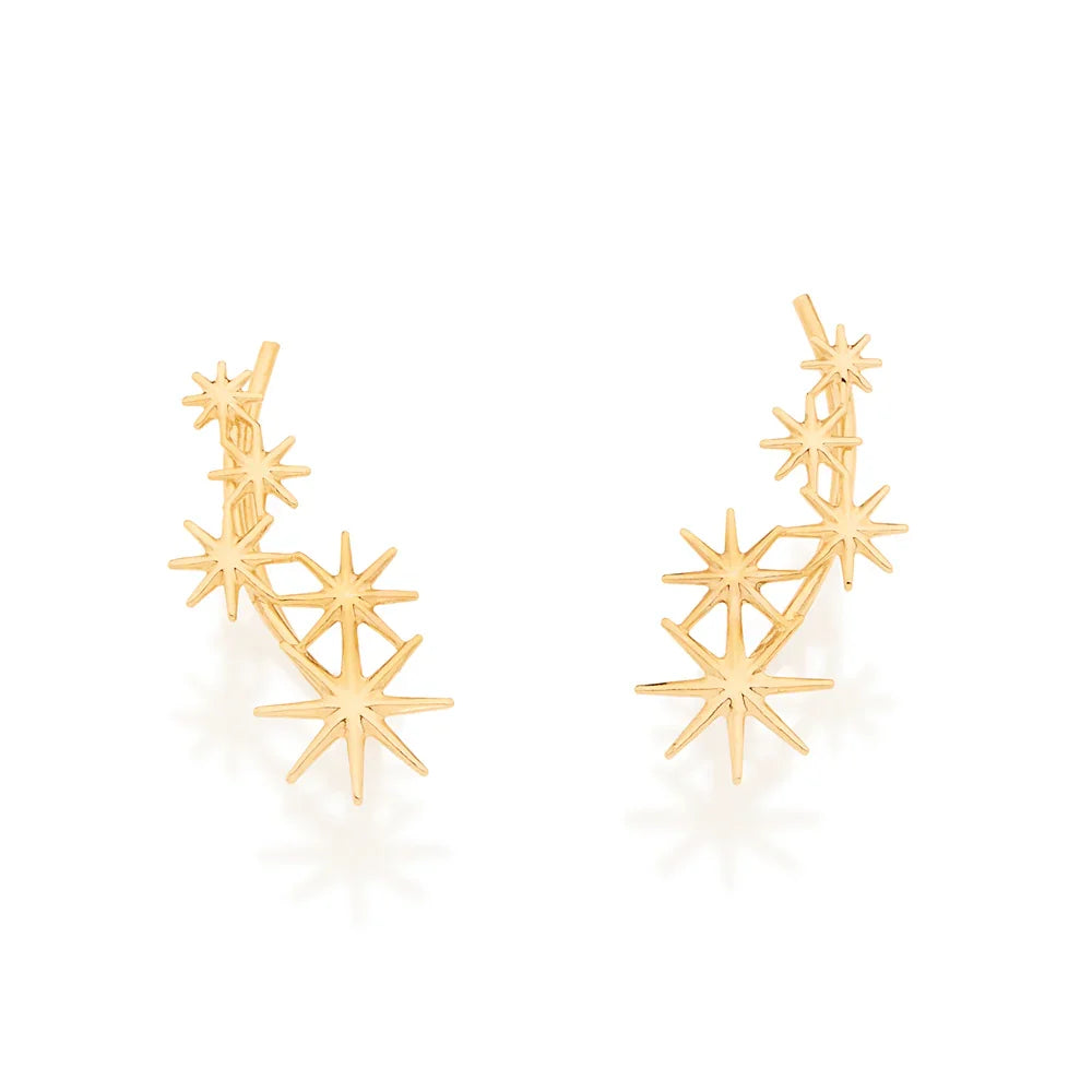 Brinco Grampo Estrela 8 Pontas Rommanel em Ouro 18K – Detalhes Lisos Elegantes - Joias Rommanel | YouBeauty - Brincos, Colares e Anéis com Frete Grátis