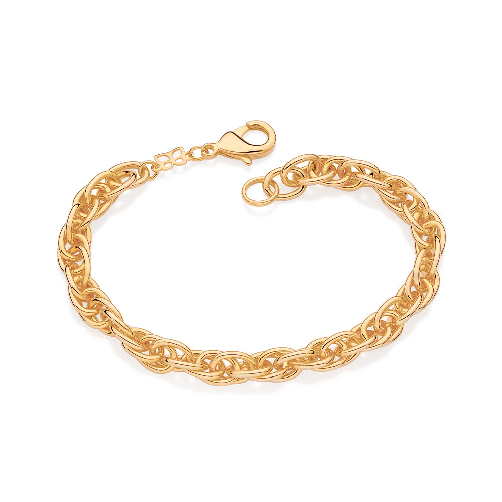 Pulseira Rommanel com Corrente de Elos Ovais Entrelaçados em Ouro 18K – Design Elegante e Sofisticado