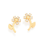 Brinco Infantil Flor Rommanel com 10 Cristais em Ouro 18K – Design Delicado e Seguro - Joias Rommanel | YouBeauty - Brincos, Colares e Anéis com Frete Grátis