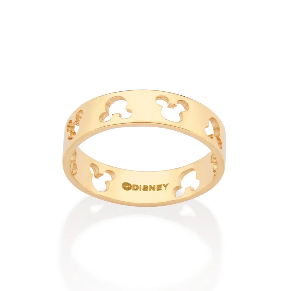 Aliança Rommanel com Mickey Vazado em Banho Ouro 18K – Joia Exclusiva Disney - Joias Rommanel | YouBeauty - Brincos, Colares e Anéis com Frete Grátis