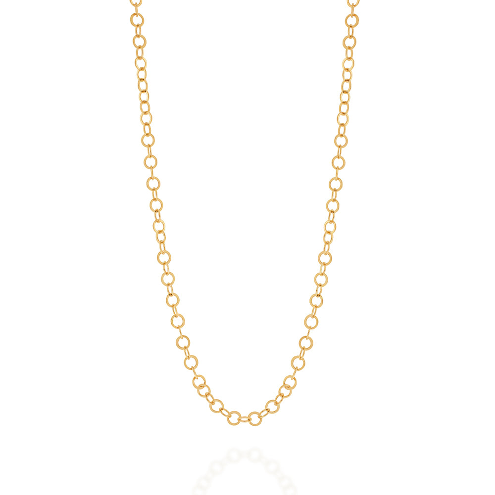 Cordão Gargantilha Elo Cadeado Rommanel Banhado a Ouro 18K – Modelo 42 cm