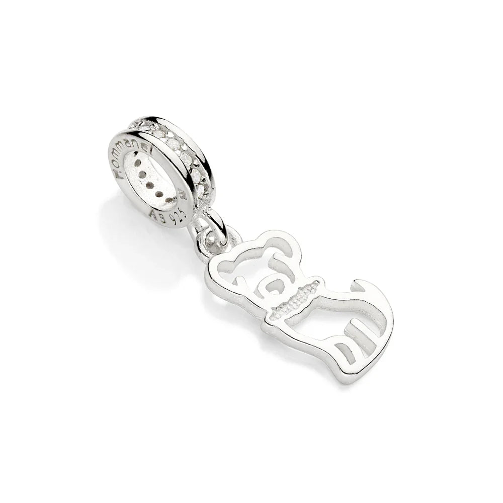 Pingente Berloque Rommanel Redondo com Cachorro Cravejado em Prata – 14 Zircônias Brancas - Joias Rommanel | YouBeauty - Brincos, Colares e Anéis com Frete Grátis