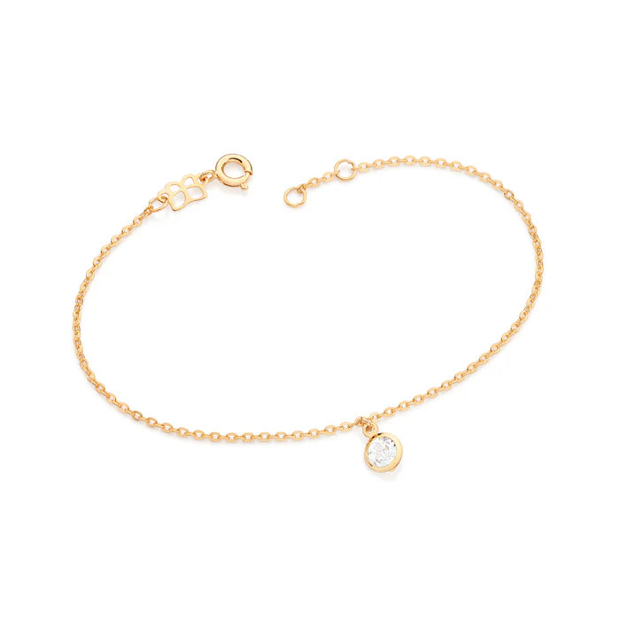 Pulseira Rommanel de Elo Cadeado Laminado com Zircônia Pendurada | You Beauty